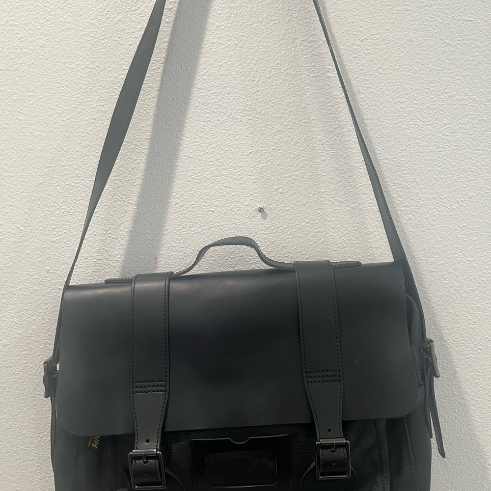 Dr. Martens Black Leather Messenger Bag